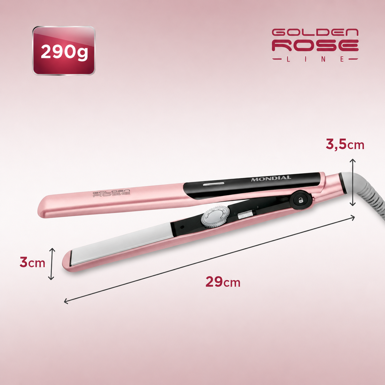 Prancha Alisadora Mondial Golden P-20 Bivolt 220°C