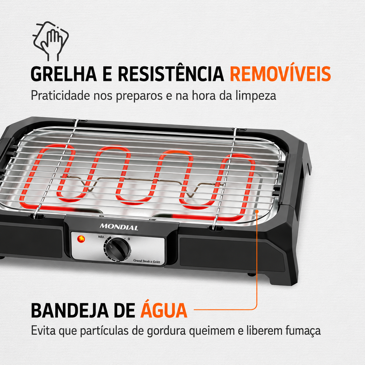 Churrasqueira Elétrica Mondial Grand Steak Grill CH-05 1800W