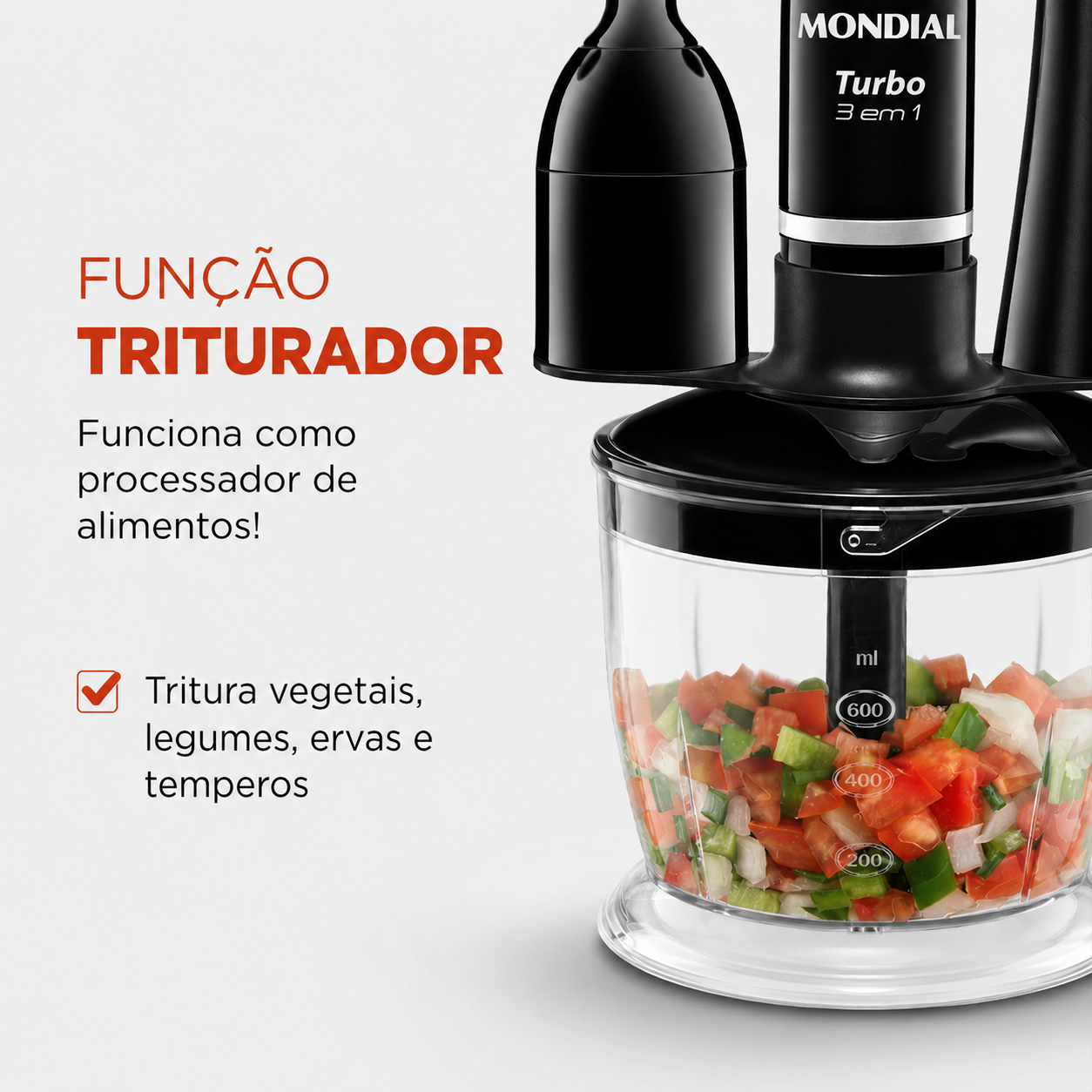 Mixer Turbo Mondial M-14 3 em 1 350W