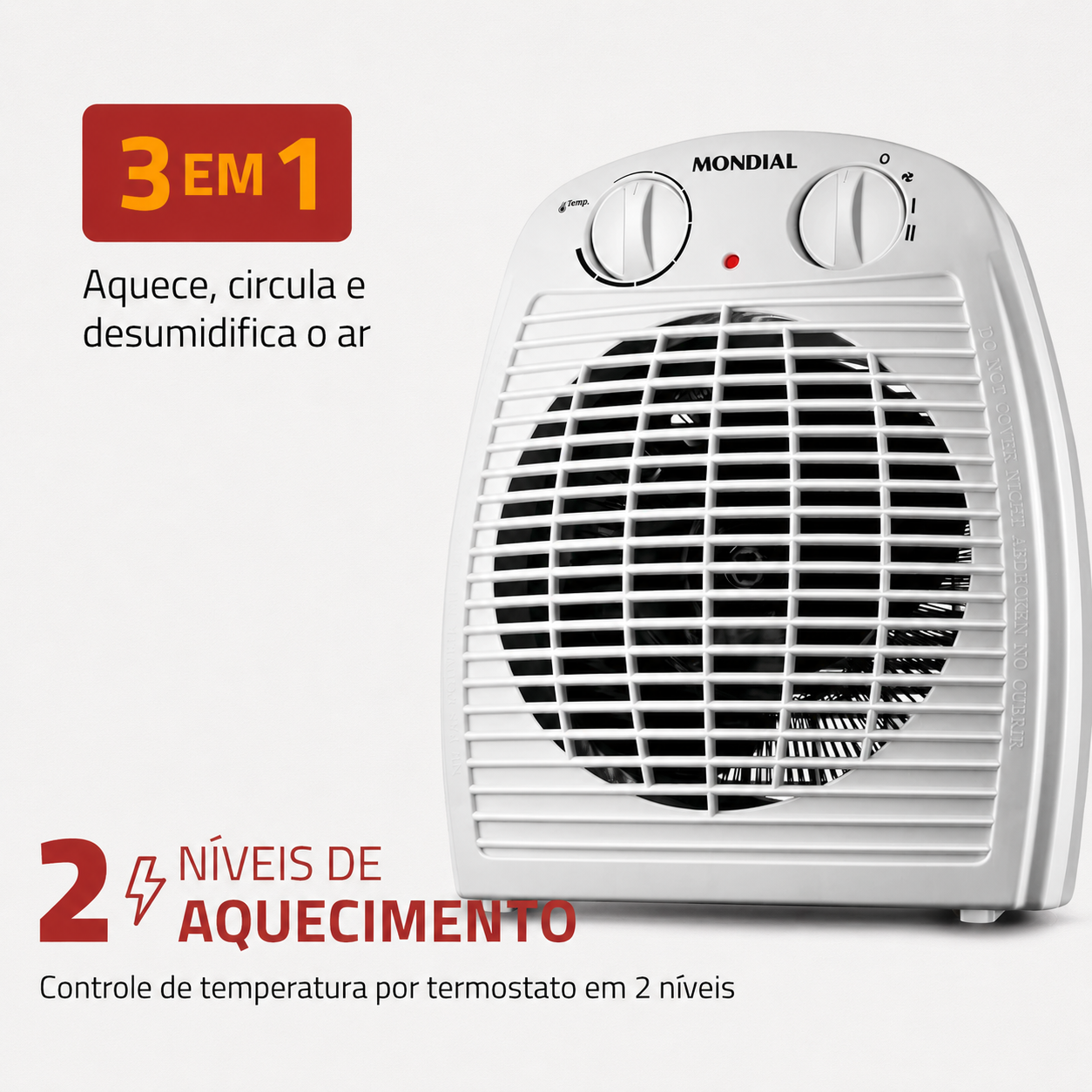 Aquecedor de Ar Elétrico Mondial A-08 1500W 127V