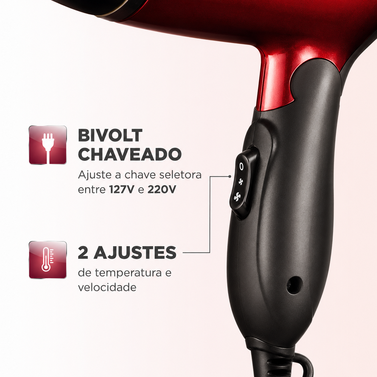 Secador de Cabelos Mondial Max Travel - Bivolt 1200w