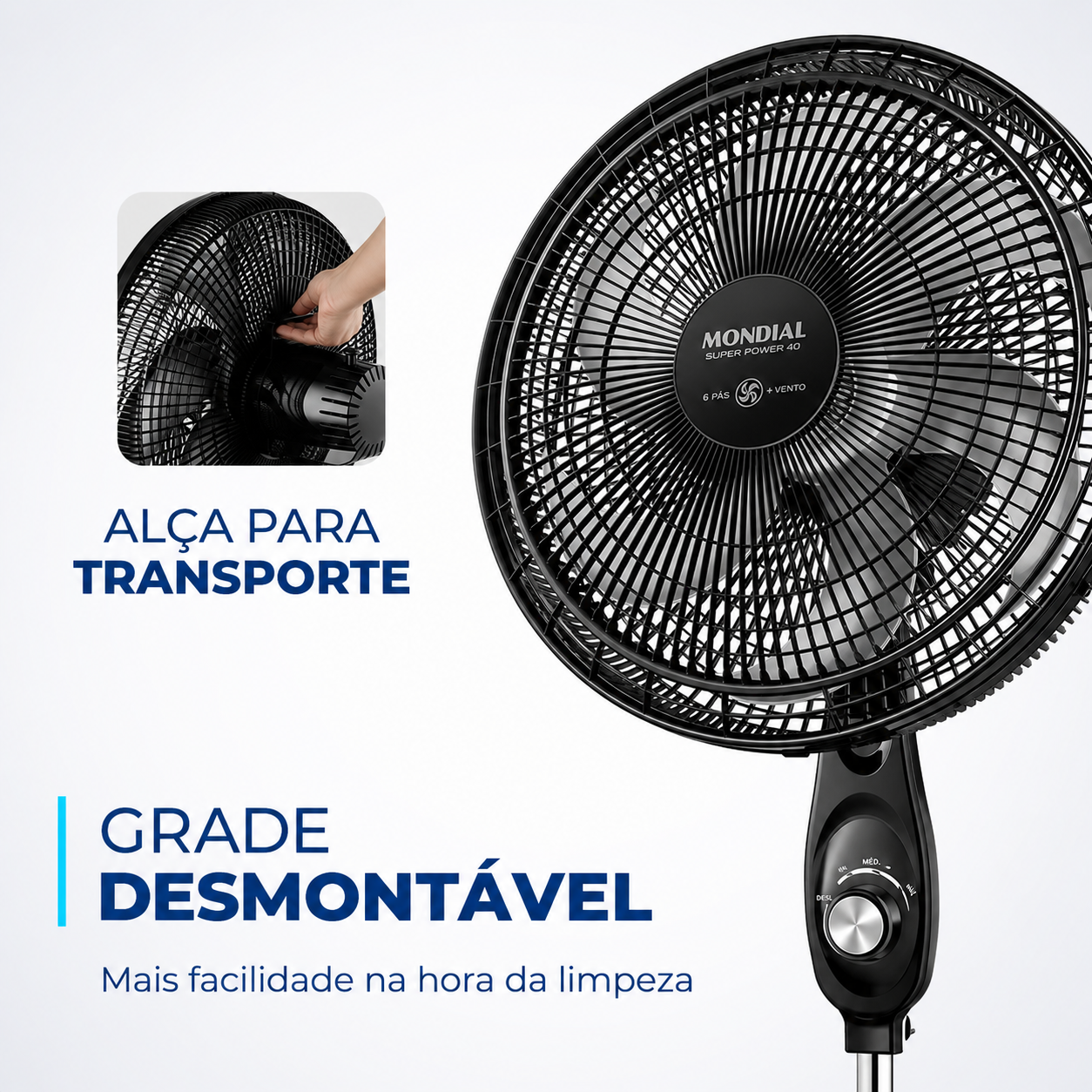 Ventilador de Coluna Mondial Super Power 40cm 110V