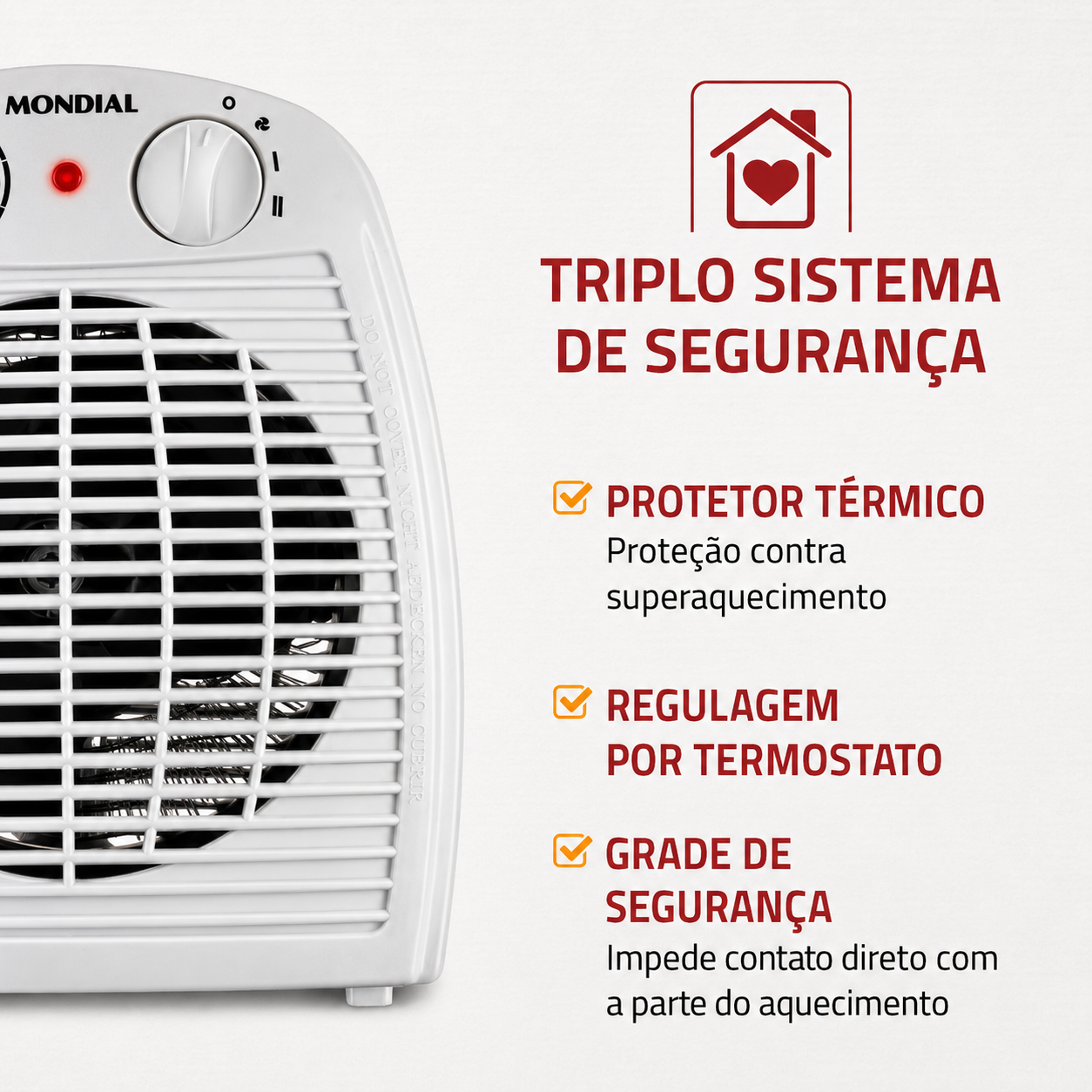 Aquecedor de Ar Elétrico Mondial A-08 1500W 127V
