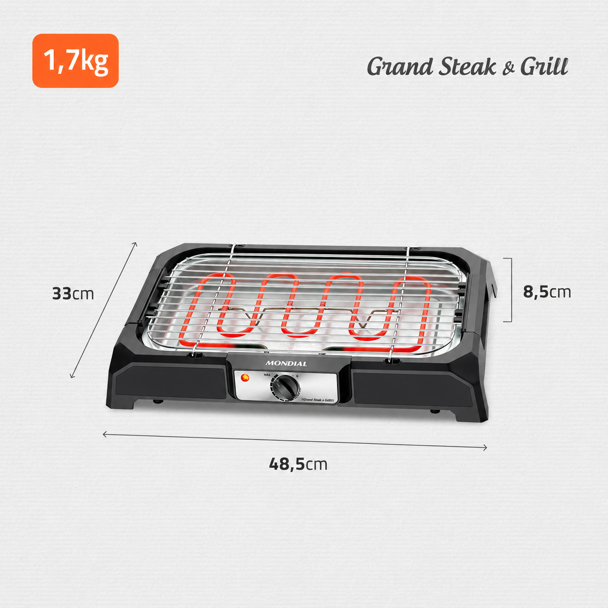 Churrasqueira Elétrica Mondial Grand Steak Grill CH-05 1800W