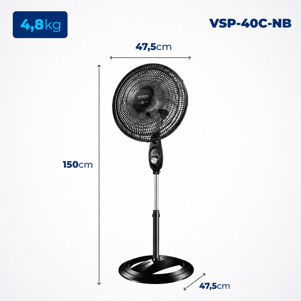 Ventilador de Coluna Mondial Super Power 40cm 110V
